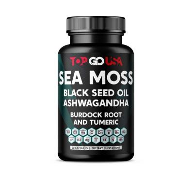 Sealed Sea Moss Complex Capsules with Black Seed Oil Ashwaga - Thumbnail 3
