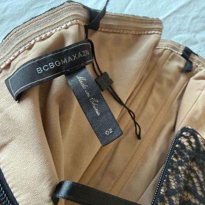 BCBGMAXAZRIA Black Lace Corset Mini Dress  Strapless Cocktai - Thumbnail 5