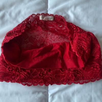 Scarlet Lace Bandeau Top  Elegant  EyeCatching Design S - Thumbnail 2