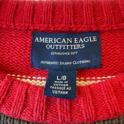 American Eagle Outfitters Red  Brown Striped 30 Wool Blend C - Thumbnail 3