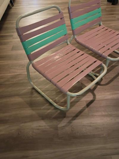 Pair of armless pool beach chairs - Thumbnail 5