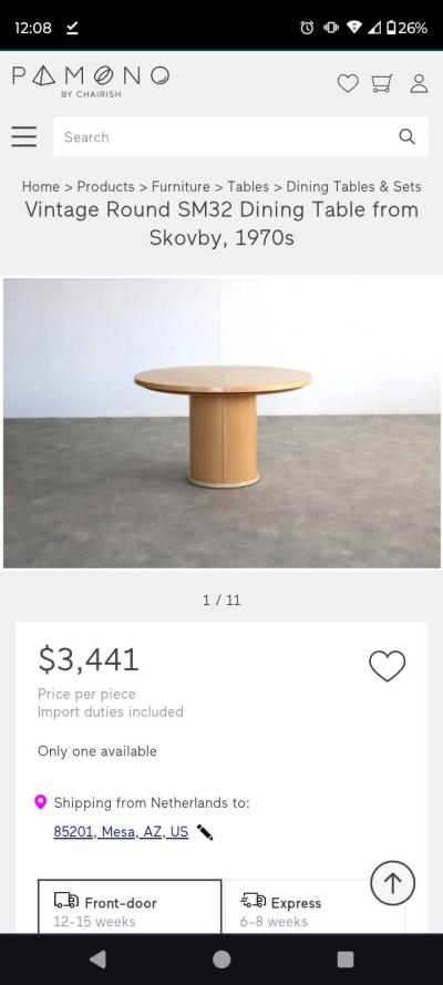 Vintage Round SM32 Extendable Dining Table from Skovby 1970s - Thumbnail 6