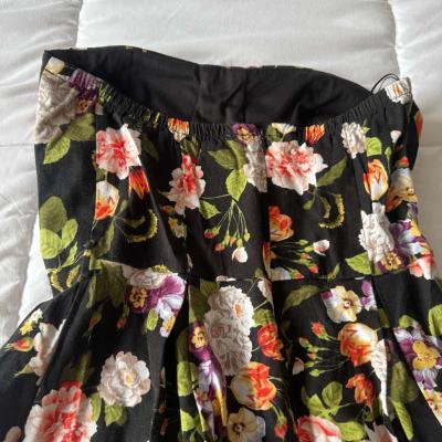 Sugarmint Strapless Black Floral Fit  Flare Dress  BuiltIn P - Thumbnail 5