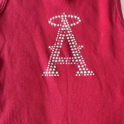 Los Angeles Angels Rhinestone Ribbed Tank Top Y2K Era Ballpa - Thumbnail 2