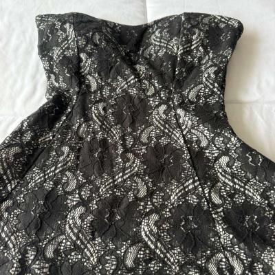 Love Culture Black Lace Strapless Padded Corset Peplum Top - Thumbnail 2