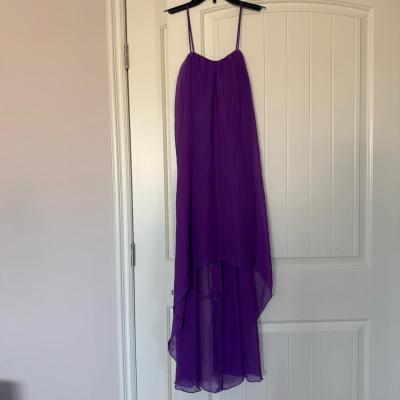 Flowing Purple HighLow Chiffon Maxi Dress  Elegant  Etherea