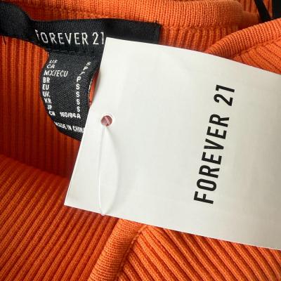 Forever 21 Ribbed Bodycon Midi Strapless Dress  Burnt Orang - Thumbnail 5