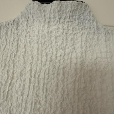 ZARA White Textured Sleeveless Mock Neck Top  Crinkle Stretc - Thumbnail 3