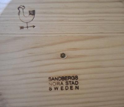 Rare  Sanbergs Nora Stad Sweden 4 Wooden Pine Plates - Thumbnail 3