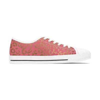 Pink Leopard Print Low Top Sneakers  Womens Fashion Casual C - Thumbnail 3