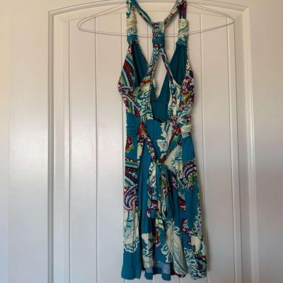 Forever 21 Boho Paisley Dress  Small  Padded Bra Top  Teal - Thumbnail 4