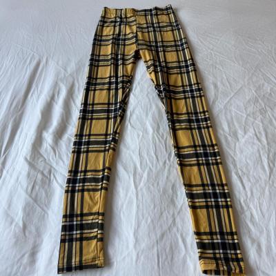 Mustard Yellow Plaid HighWaisted Stretch Leggings  Bold Tart - Thumbnail 2