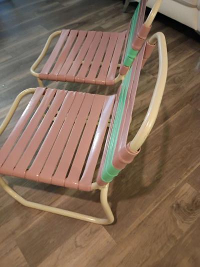 Pair of armless pool beach chairs - Thumbnail 1