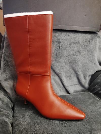 KennethCole Merle Kitten Heel Boots Rio Red Leather size 65 - Thumbnail 2