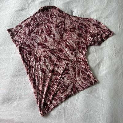 Wine  Blush Abstract Brushstroke Dolman Top  Soft Flowy Ligh - Thumbnail 5