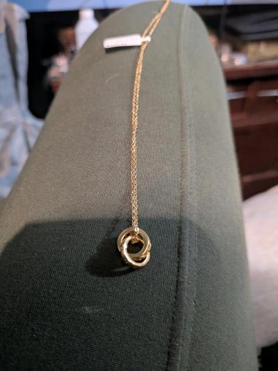 925 Sterling Silver with Two Hoop Pendant - Thumbnail 3