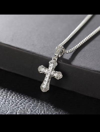 zircon cross pendant chains - Thumbnail 2