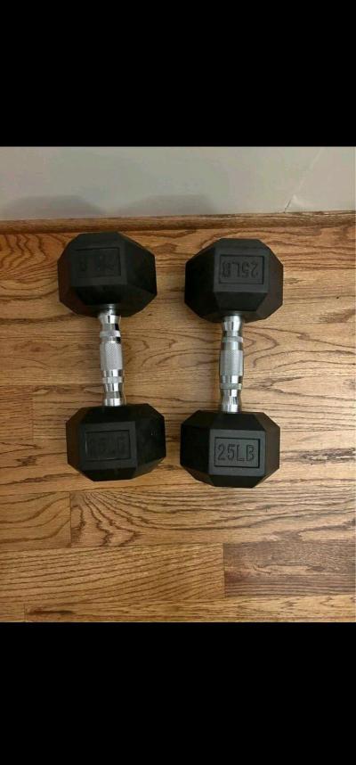 2 25lb dumbbells - Thumbnail 1