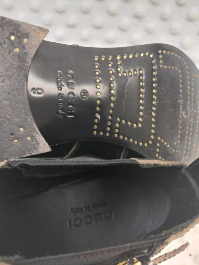 leather gold buckle pointed toe Gucci shoes size 9 - Thumbnail 2