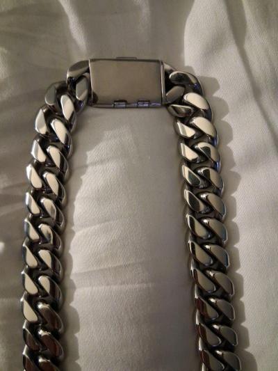 26in Stainless Steel Cuban Necklace - Thumbnail 6