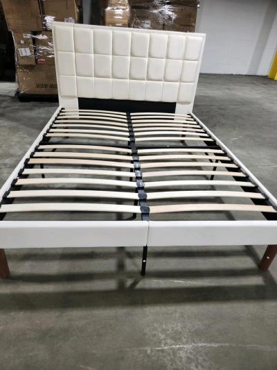 bed frame Queen beige delivery available marco de cama Queen - Thumbnail 3