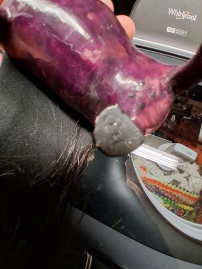 rare marked brayton laguna pottery purple cow creamer - Thumbnail 3