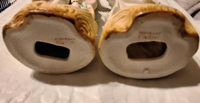 Vintage Ucagco Bisque Figurines Colonial Couple 1950s - Thumbnail 2