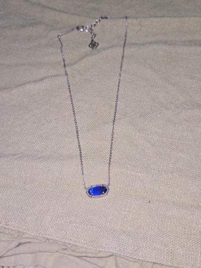 Kendra Scott Elisa Pendant Necklace in Cobalt Cats Eye - Thumbnail 3