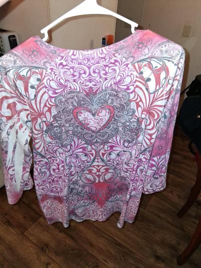 style and co heart floral long sleeve shirt - Thumbnail 2