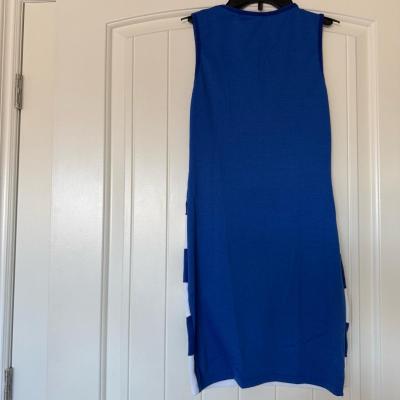 Y2K Blue  White CherryK Stripe Bodycon Dress Snatched Small - Thumbnail 3