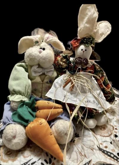 Vintage Country Rustic Bunny Rabbit Gardener Version Stuffed - Thumbnail 2