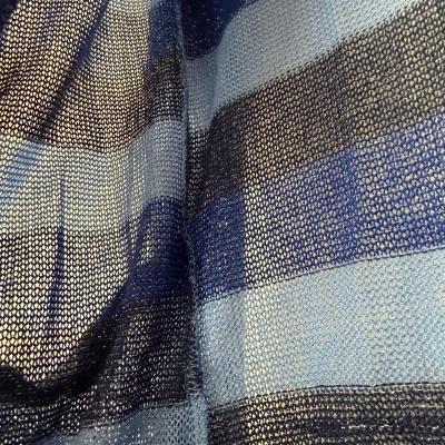 Blue Striped Lightweight Knit Cardigan  Cozy Soft Open Front - Thumbnail 2