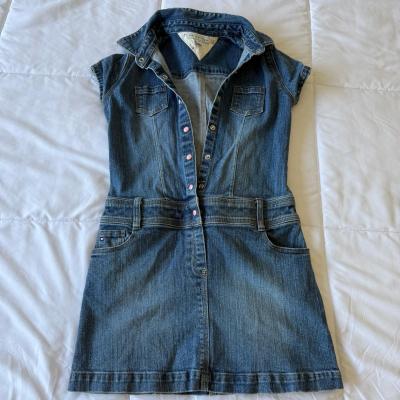 Tommy Hilfiger Girls Size 10 Denim Shirt Dress  Short Sleeve - Thumbnail 2