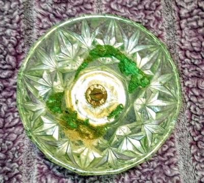 vintage crystal on a stand ashtray - Thumbnail 3