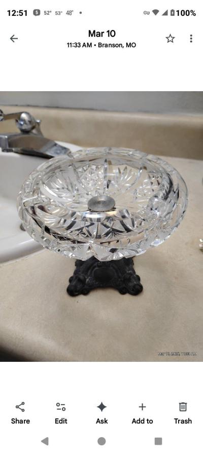 Crystal vase and ashtray pair - Thumbnail 2