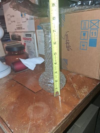 vintage EO Brody clear glass hobnail bud vase 75 inches tall - Thumbnail 3