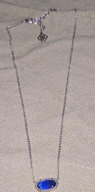 Kendra Scott Elisa Pendant Necklace in Cobalt Cats Eye - Thumbnail 4