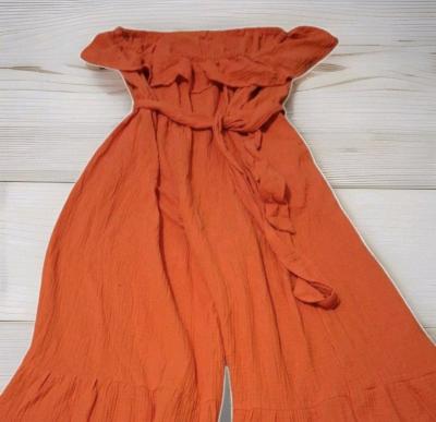 Womans Palazzo Tropical Jumpsuit 1820W Orange Tangerine - Thumbnail 1