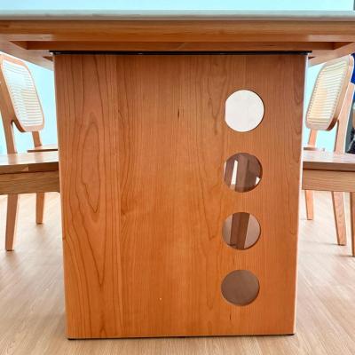 Scandinavian Cherry Wood Sintered Stone Dining Table Timele - Thumbnail 2