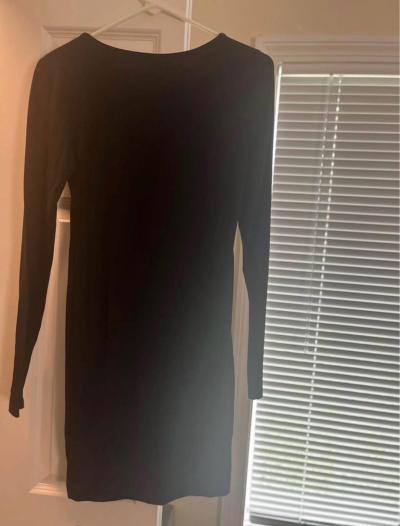 BLACK DRESS WITH LONG SLEEVES - Thumbnail 2