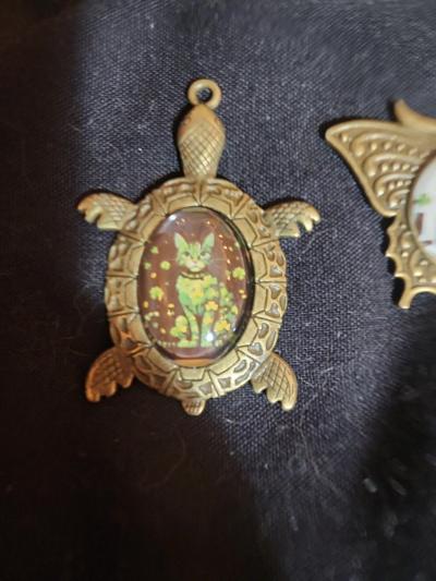 clover cat pendant or keychain - Thumbnail 3