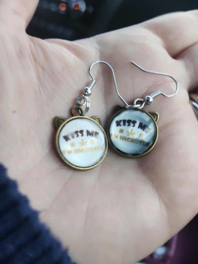 cat earrings humor - Thumbnail 2