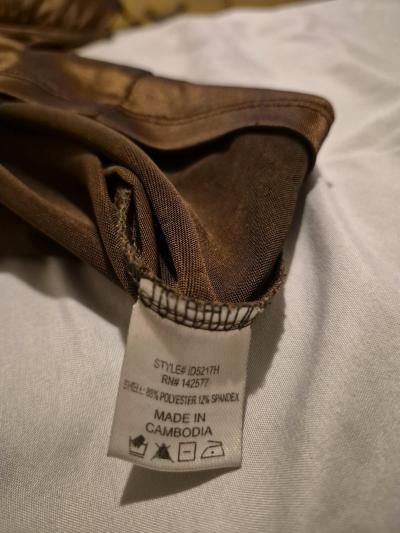 Brown Satin Fitted Mini Dress Size M Adjustable Straps - Thumbnail 4