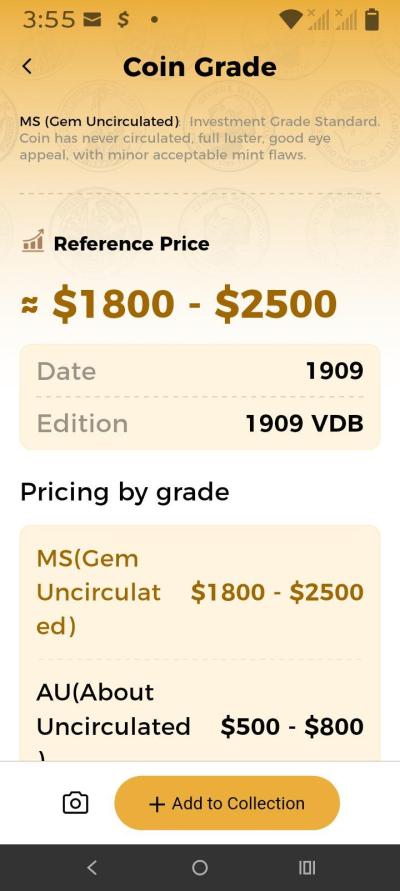 1909 VDB Ms 63 Lincoln cent - Thumbnail 2