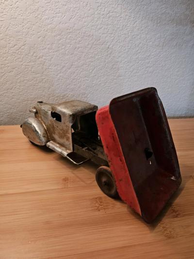 Vintage Pressed Steel Toy Dump Truck - Thumbnail 2