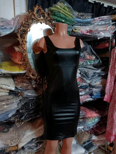 Womens PU Leather Bodycon Dress - Thumbnail 1