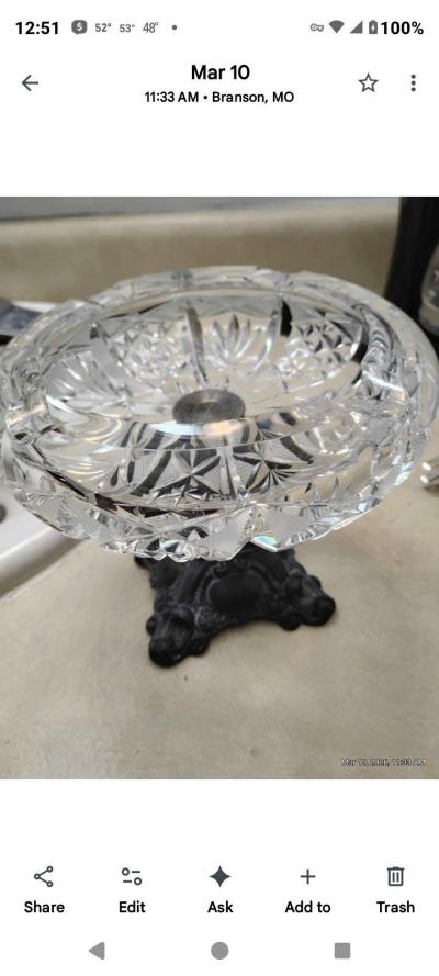 Crystal vase and ashtray pair - Thumbnail 1