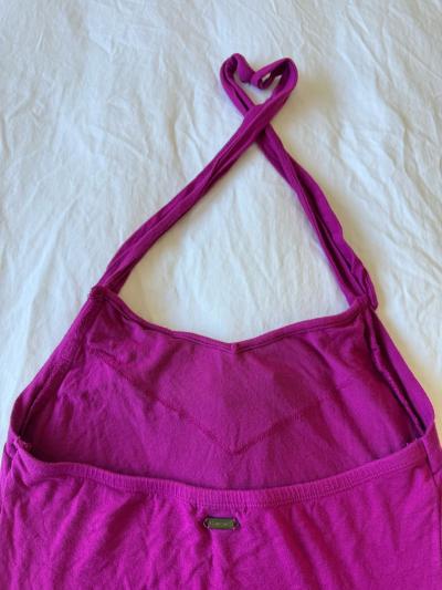 GUESS Magenta Halter Top with Ruffle Bust Detail  Womens XS - Thumbnail 6