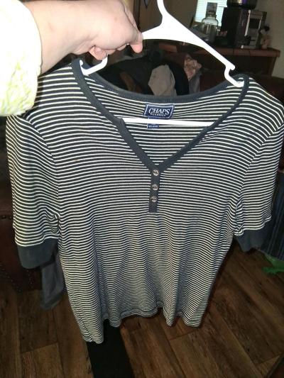 chaps classic black and white shirt - Thumbnail 1