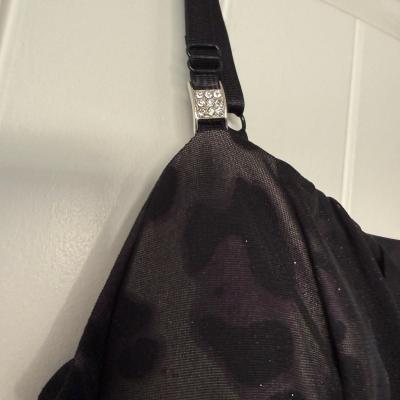 Elegant Black Sparkle Chiffon Evening Dress - Thumbnail 4